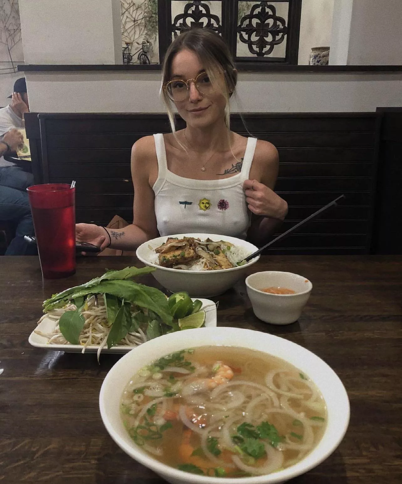 Friend at dinner! posted by Clear-Salad9122