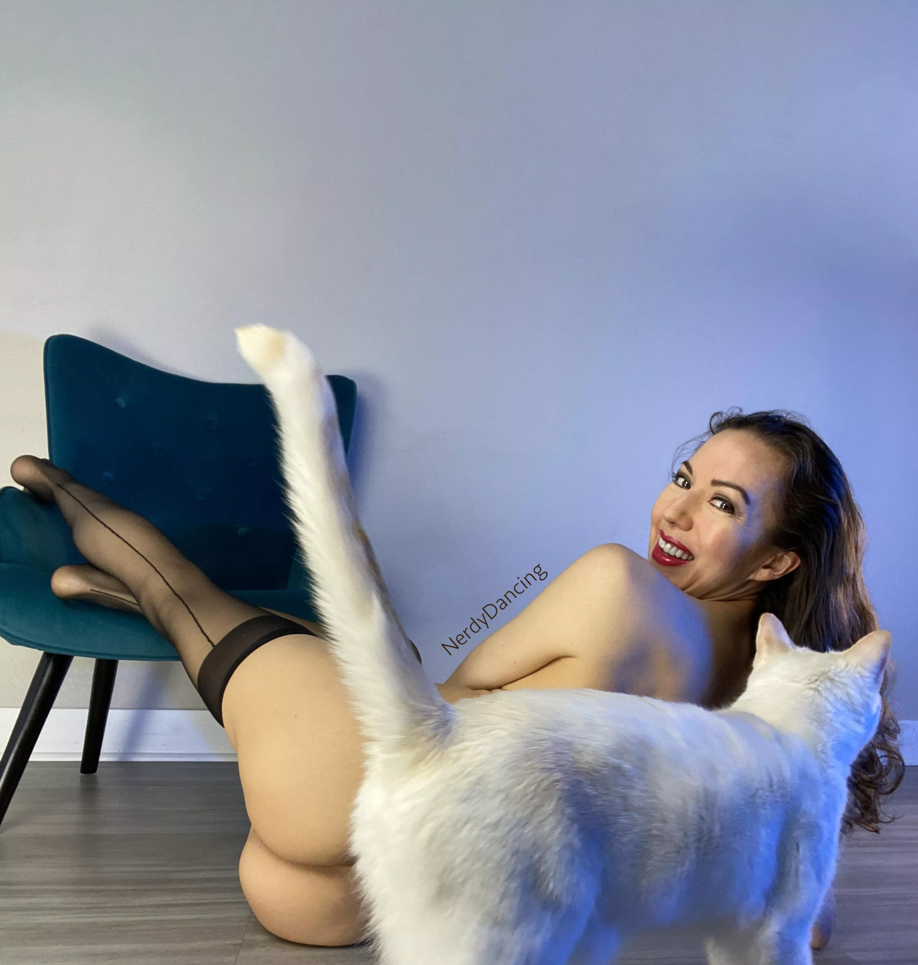 I was trying to look sexy in these seamed stockings but… (43F) posted by nerdydancing