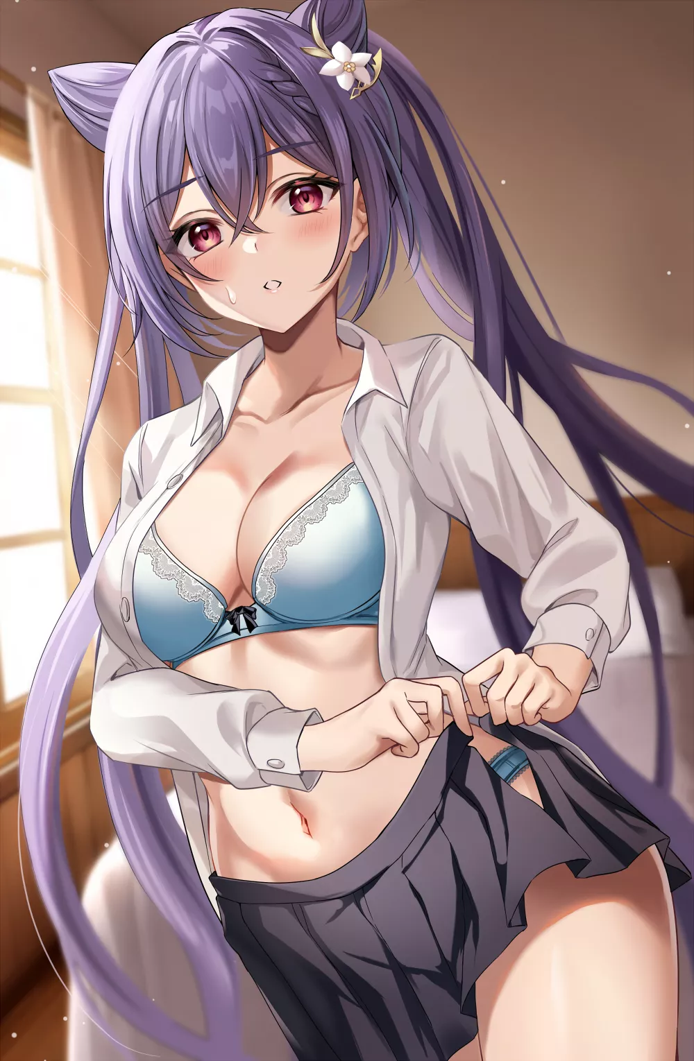 Keqing changing clothes posted by kmlshblr