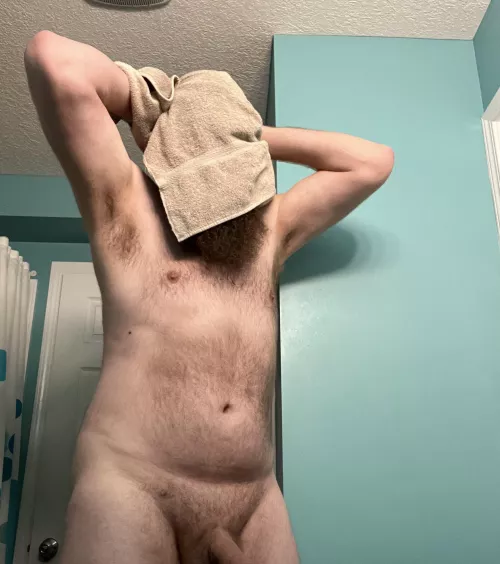 Messing around with the towel haha. 😎🤭 by BeardeddBombshell