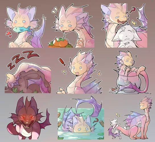 New sticker commission done x3 this time I drew this fish oc of a Furaffinity user :D I hope you guys like it! (Art made by Marychic3908) by Marychic3908