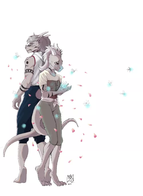 The main characters of a fantasy novel written by me [art by Nazo] by AnotherWildDog