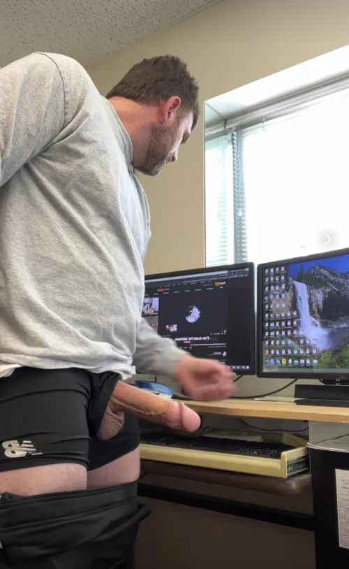 Watching porn and stroking my big fat cock. by Megadongxx