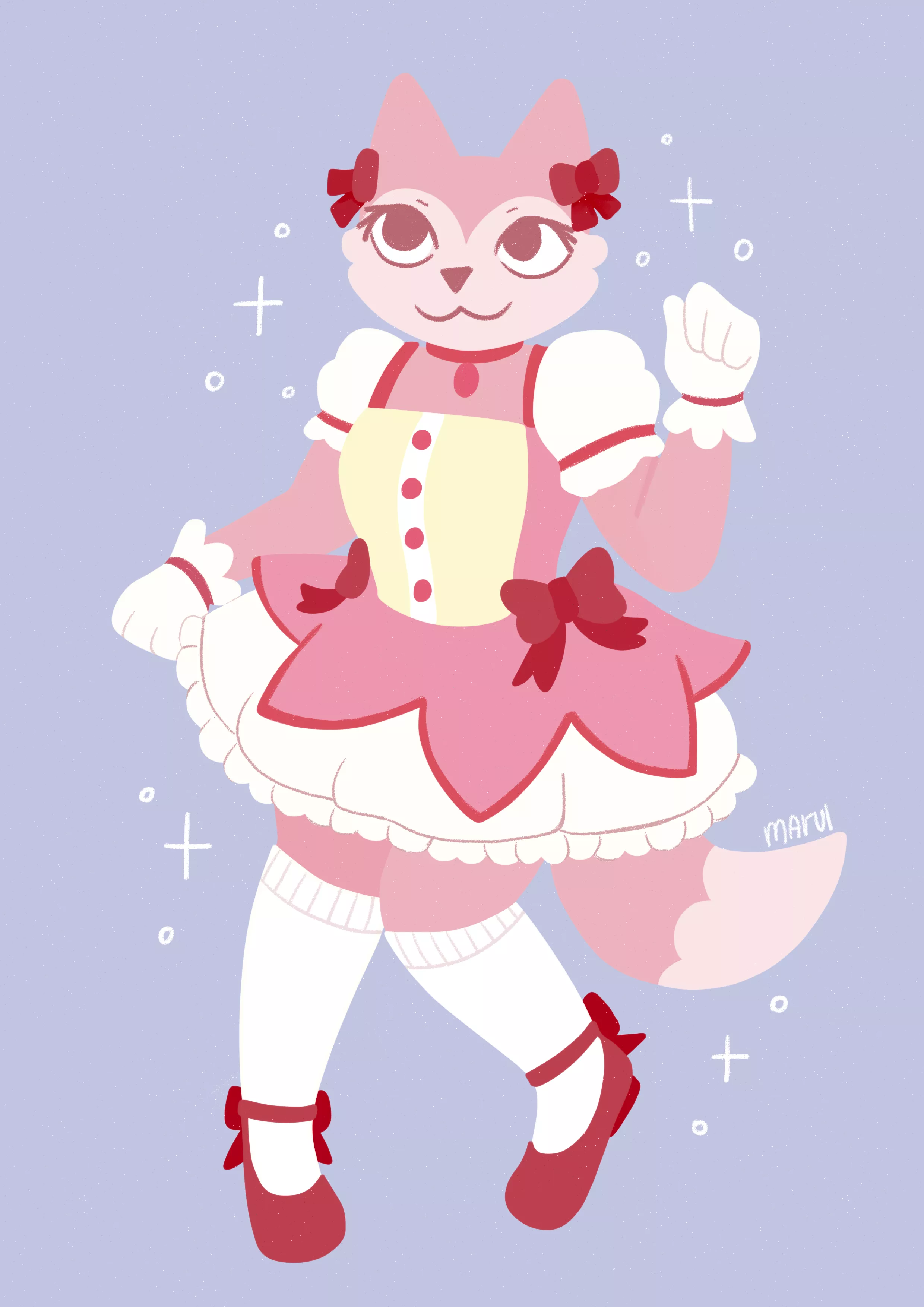 Madoka Magica but it's furry (art by me!) posted by marulzinha