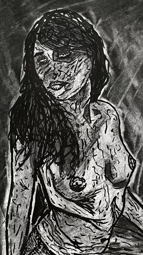 Mixed media charcoal + ink by Snapdiddly