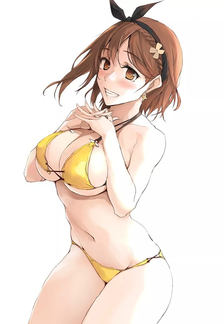 Reisalin Stout Showing Off her Yellow Bikini [Atelier Ryza] (Zekkyon) posted by ecchi_neko