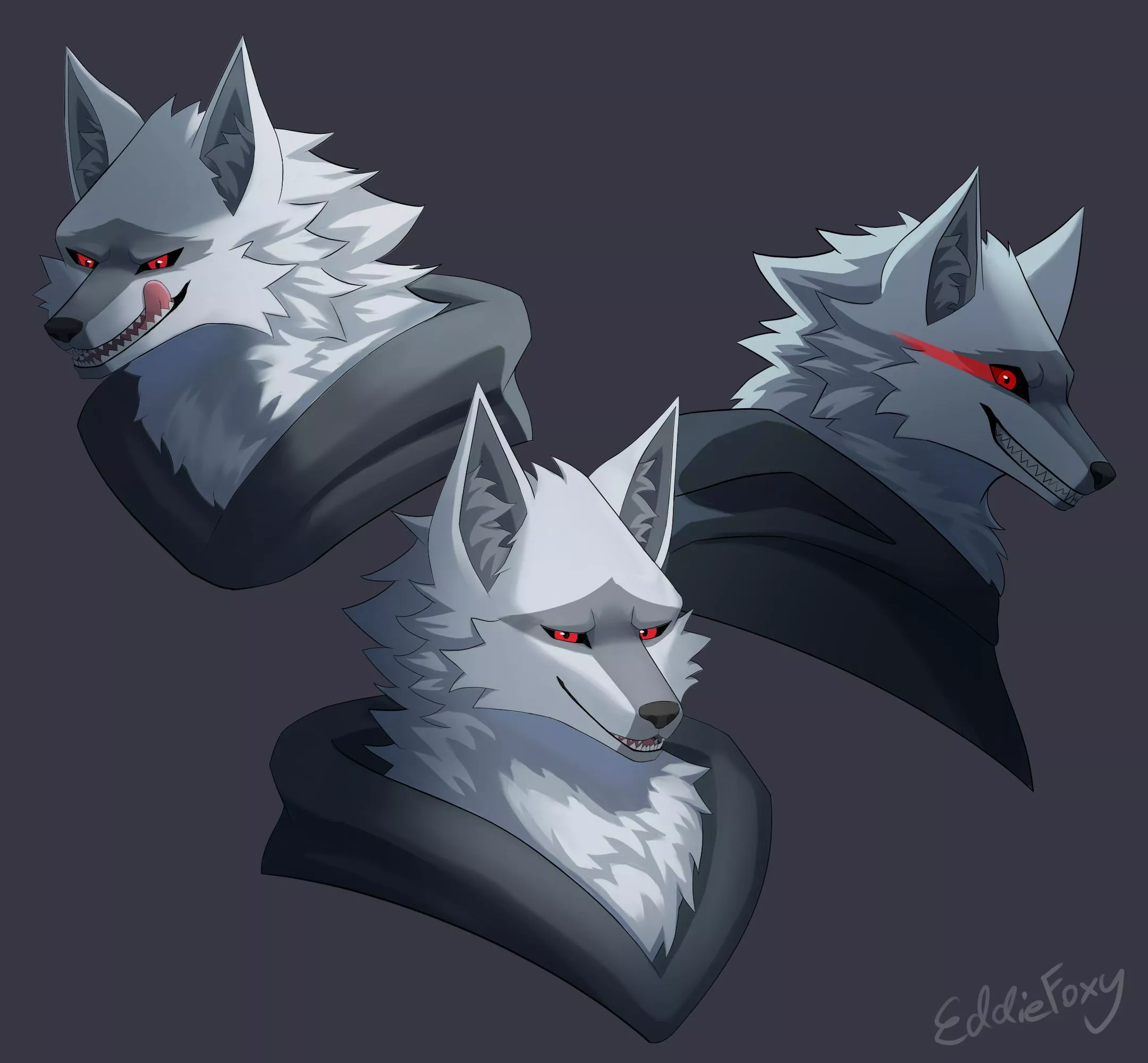 Expression Sheet of Death [Art by me @EddieFoxy_] posted by EddieFoxy