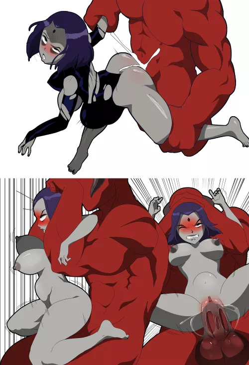 Raven pounded by demon (MeteorREB0RN) by ObserveAndHerve