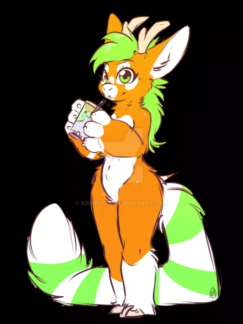 Wasabi drinking [COMMISSION] (by Krapette) by krapetteK