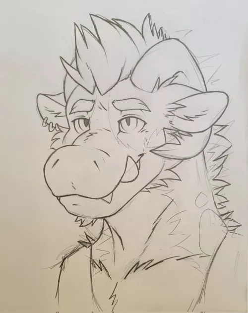 A lil doodle of good boy Zeke (OC) by woogigooie