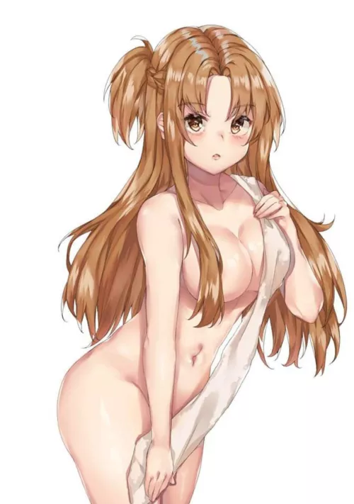 Asuna out of the bath by LanguageLawNerd