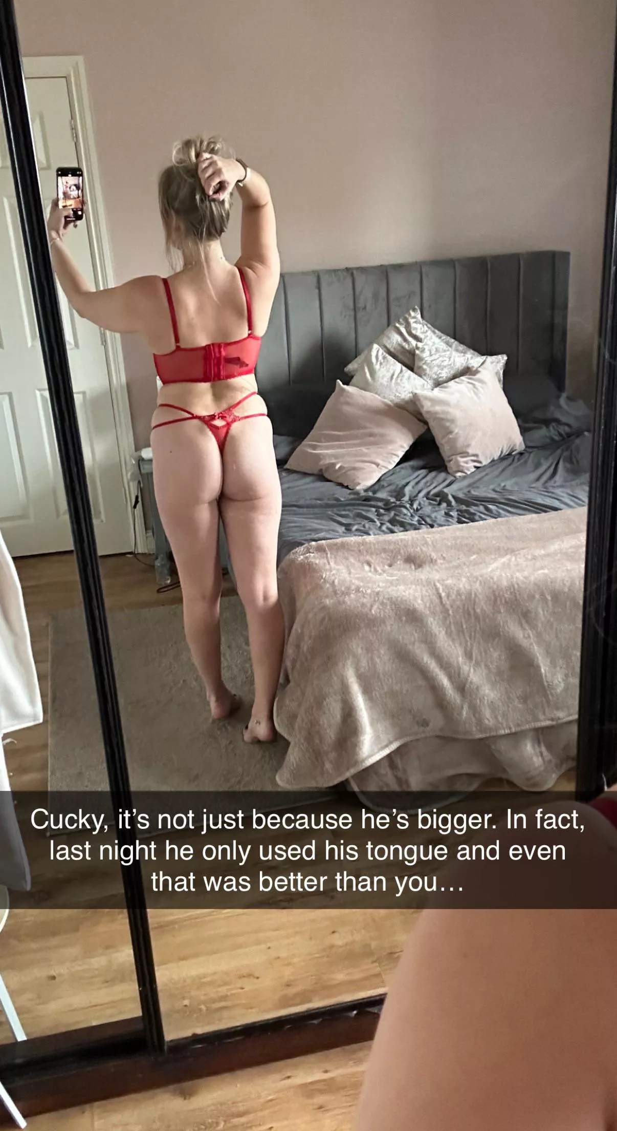 Cucky , it’s not just because his cock is so much bigger than yours … posted by cheeeeekymissy