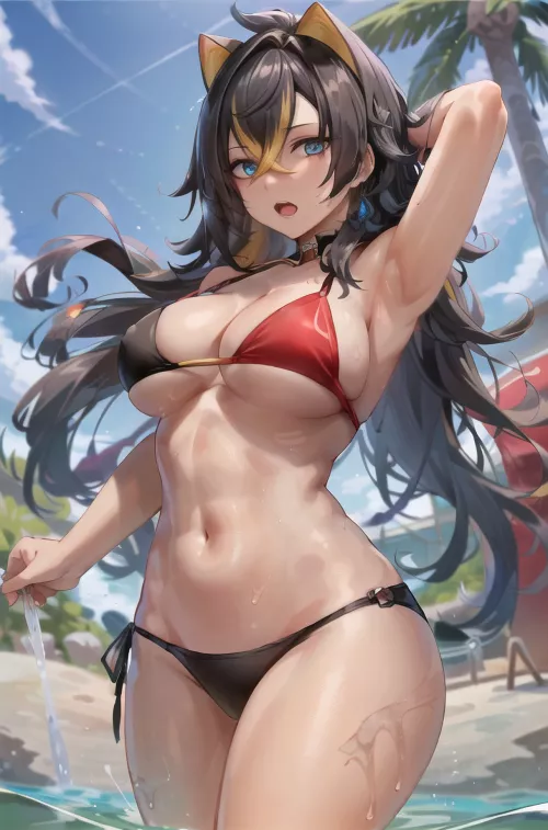 Dehya at the Beach (Genshin Impact) [SetsuAiArt] by TomoyaAMV