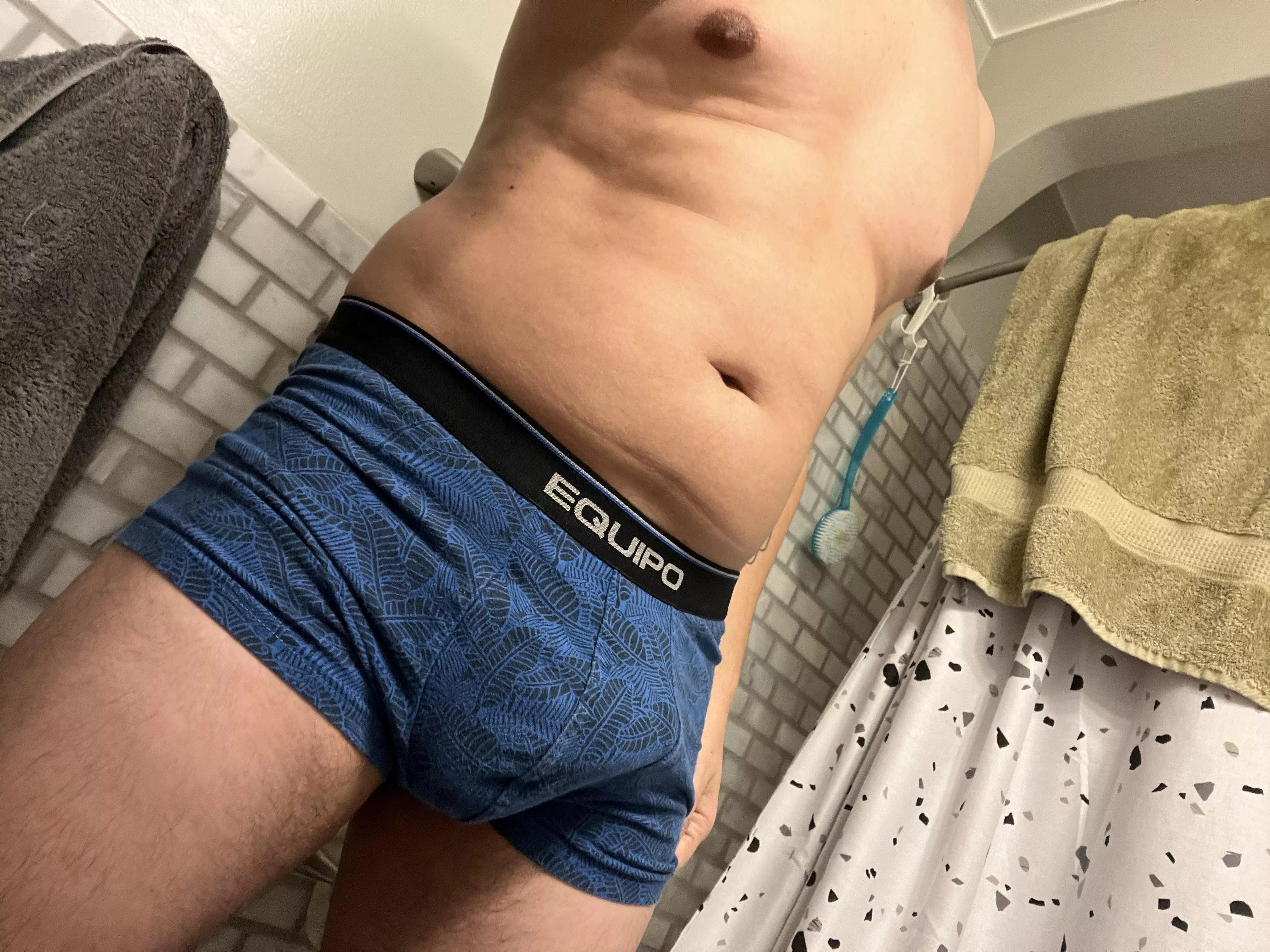 Getting ready for work. Love the tight fitting boxer briefs. posted by slapdabass93