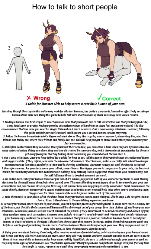 How to talk to short people [Dom Girl] [Size Difference] [Intimidation?] [Dubcon] Artist: skullworms by Desira_Stoned