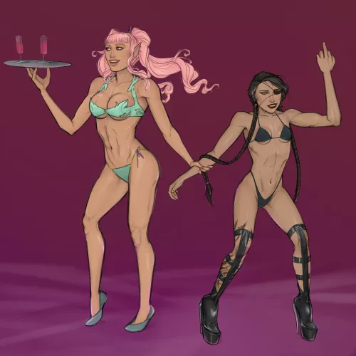 If two of my DnD characters ever met _insert preferred reason why they'd need to be in bikinis here_ by Kyshee