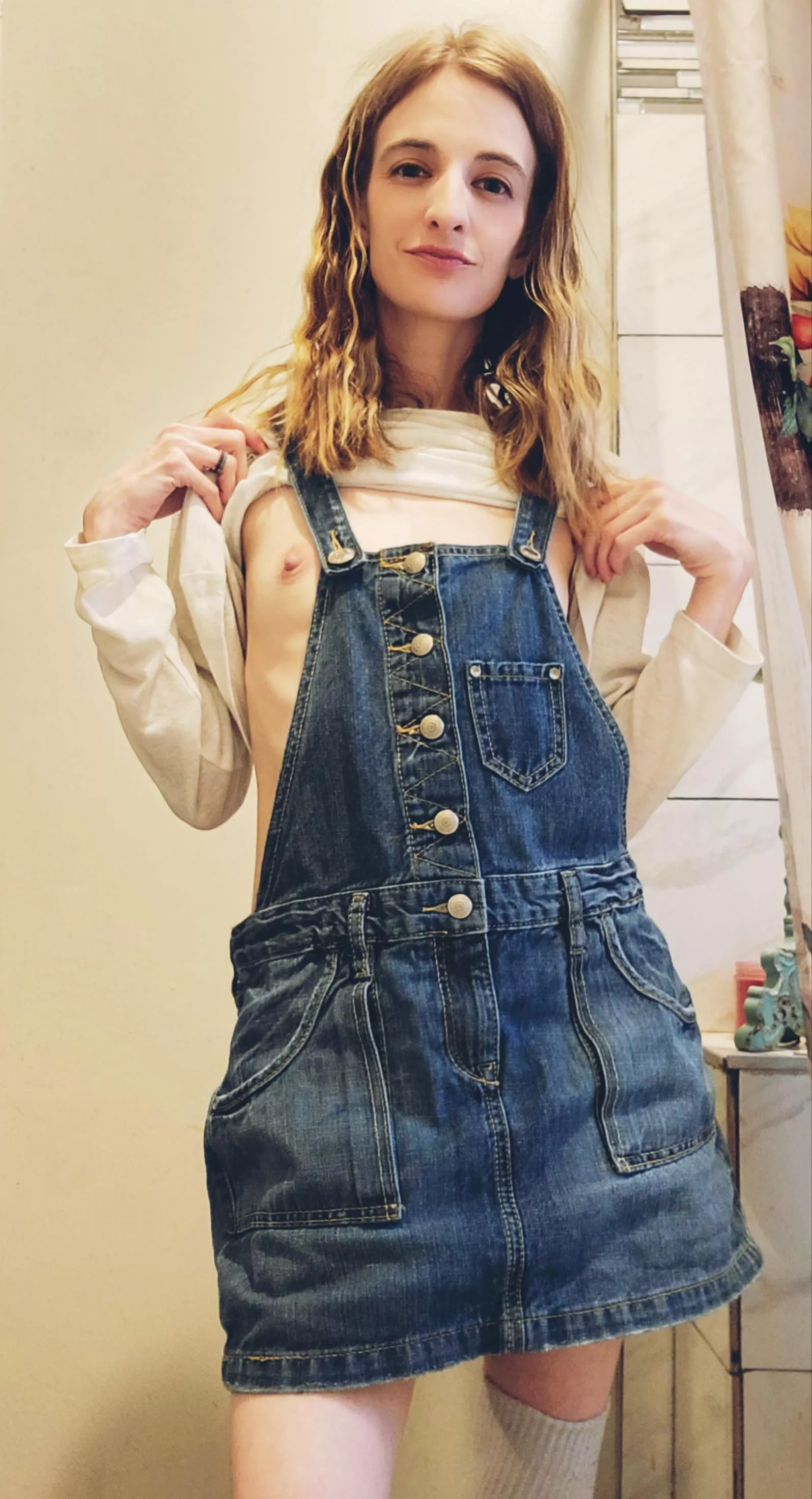 Just a quick peekaboo from under my overall dress 🥰🥰🥰 posted by the_bird_and_the_bee