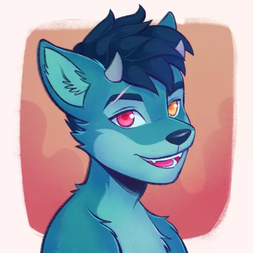 Just a wolfie boy with horns because why not (art by me) by BukniArt