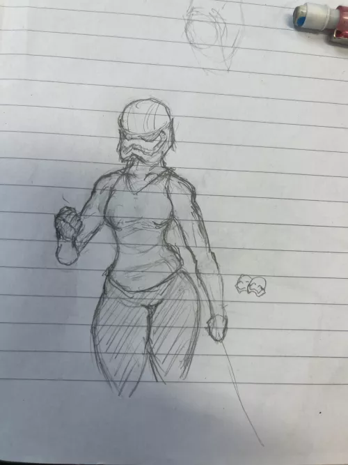 Phasma sketch at scchool (Me) by Classy-the-Unclassy