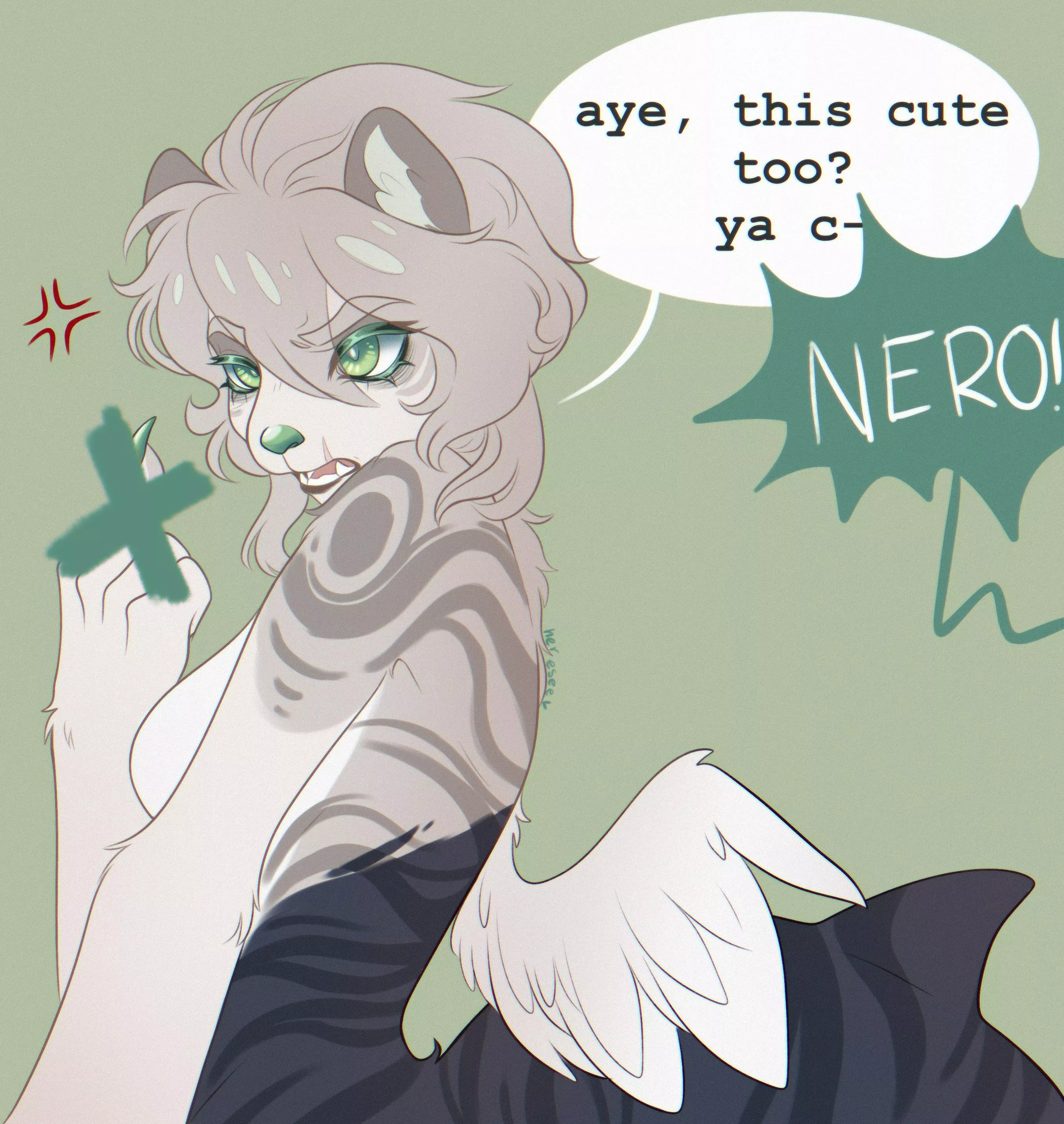 POV: you just called Nero ‘cute’ (everyone in the station sleeps with one eye open tonight) [art by me] posted by QueenOfThyRats