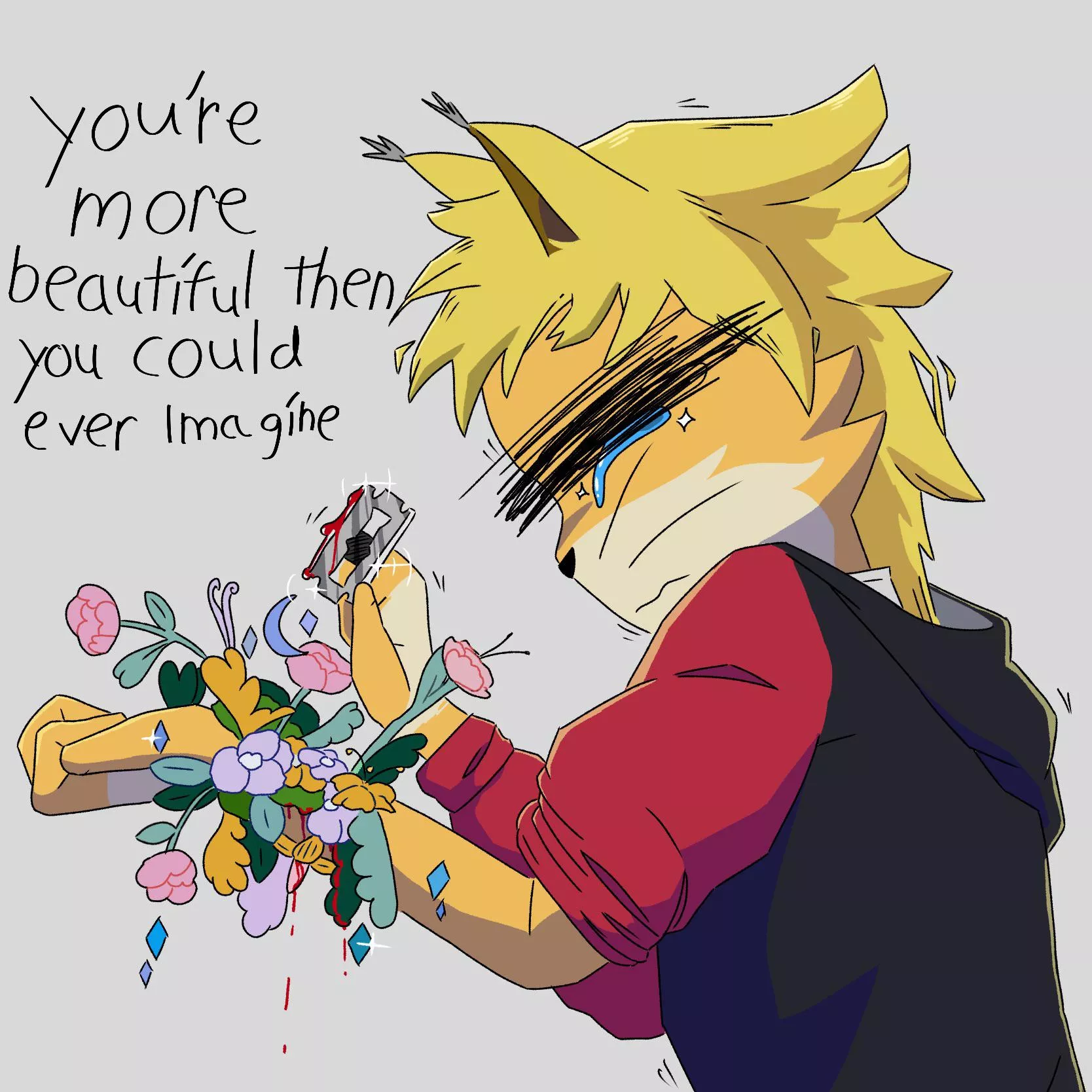 Some struggle with mental health, some struggles with self harm. There’s little I can do to help, but I hope you’re doing alright. posted by Butterflyglassshards