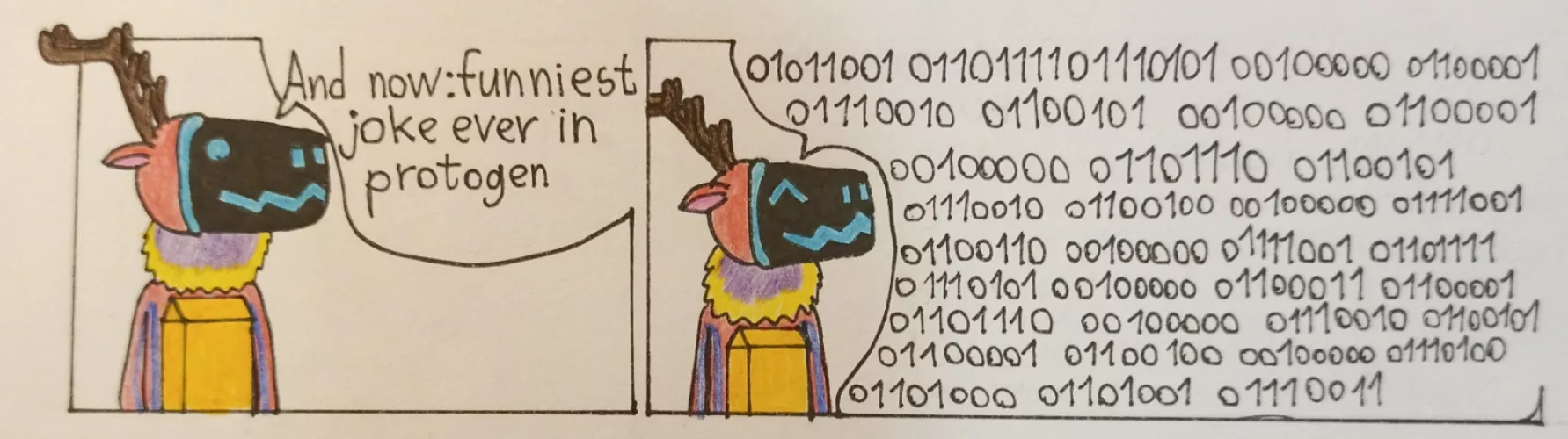 The language of protos(Art by me Protogen character and idea help by u/That1cat87) by MrMoor2007