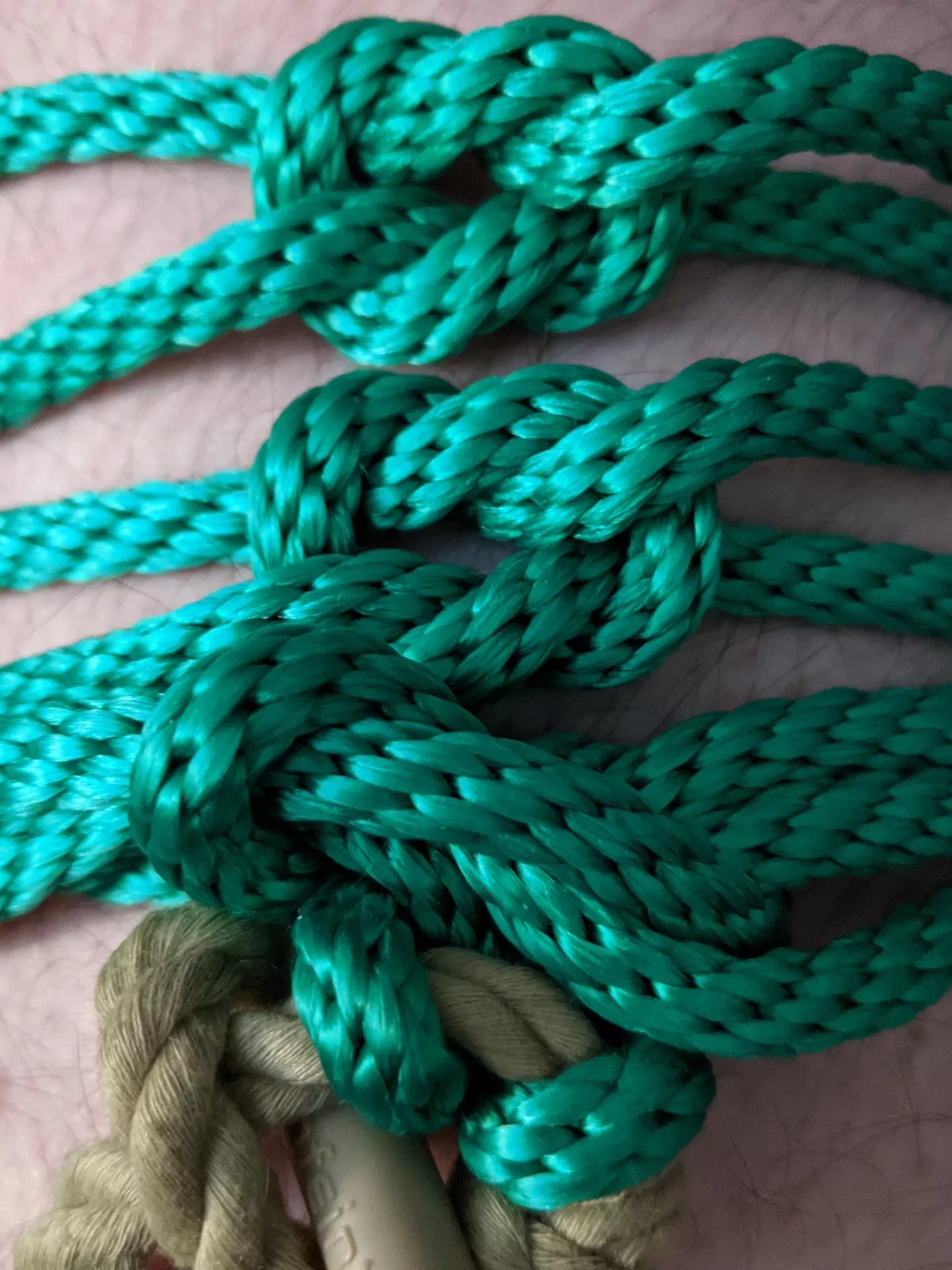 This is not a good example of a rope tie, I was just messing around with weaving. Shrug. I had a great time! ☮️🔥🐦 posted by grlsNprls