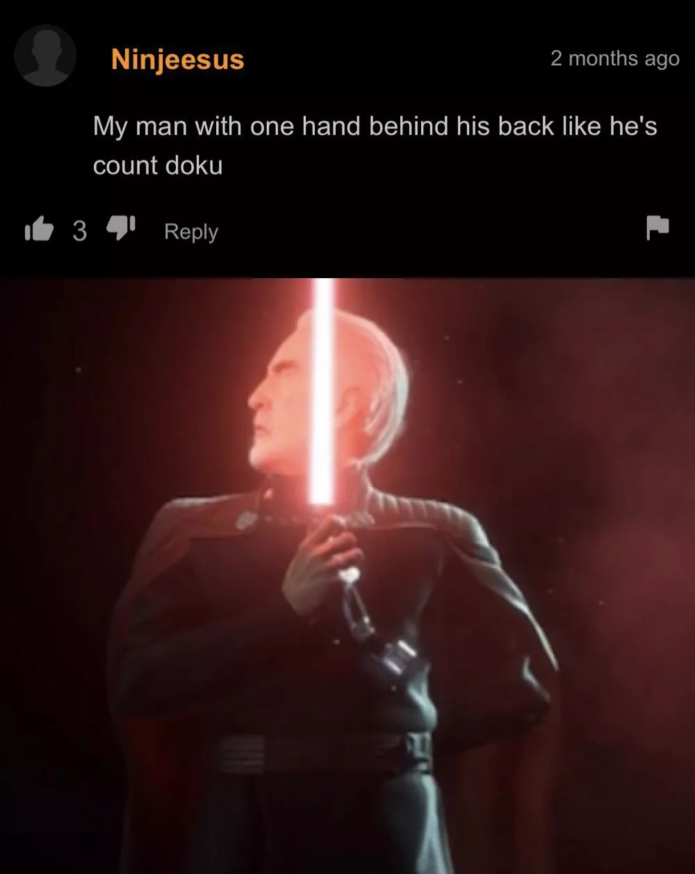 bro thinks he’s count dooku posted by MerakiLovesU
