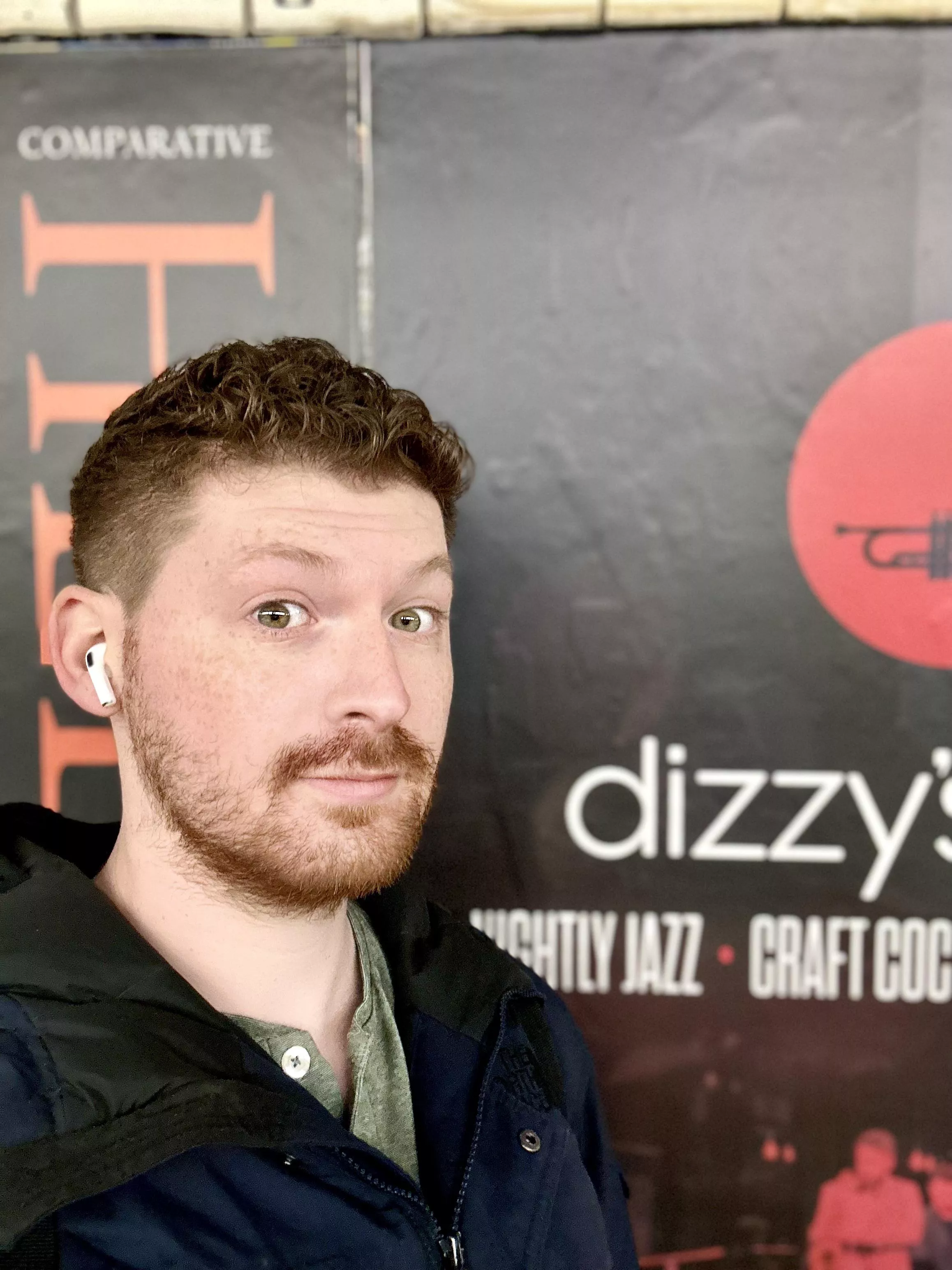 Latest Haircut in front of a sign that describes me all weekend posted by zwiqy