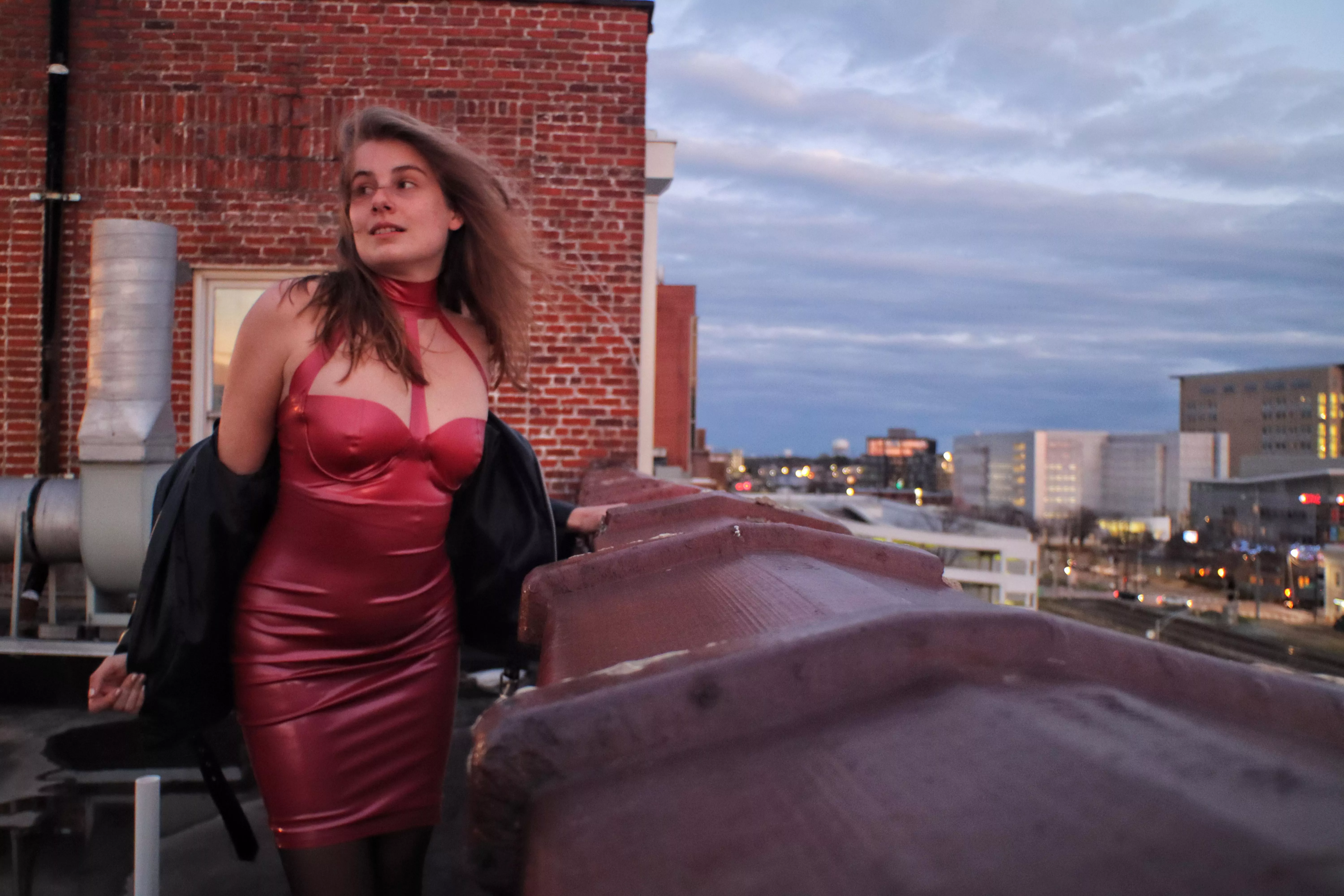 Roof-top latex and a leather jacket ✨️ Wanna stay up til sunrise? posted by welcome_to_jezebels