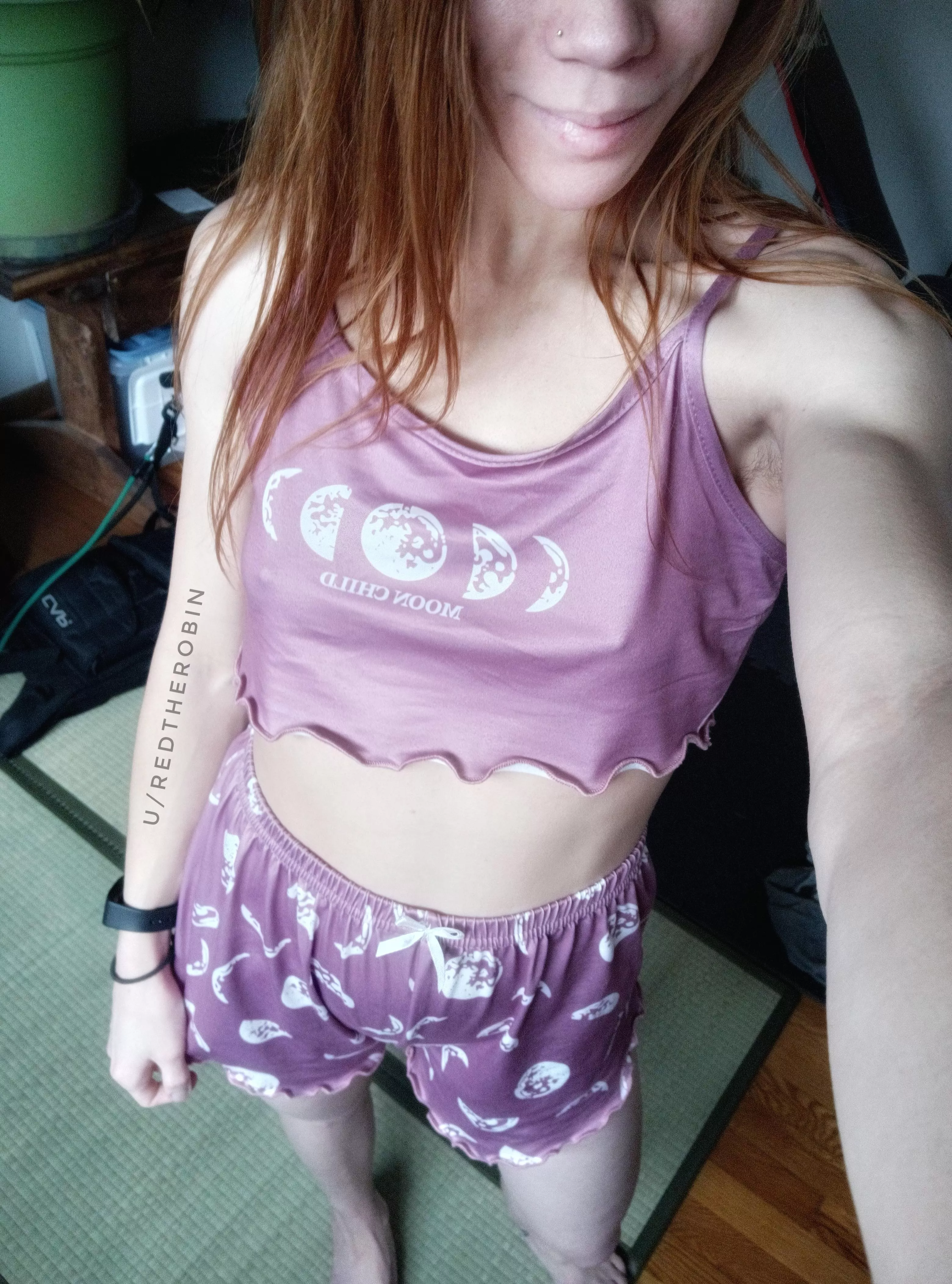 [F] I love my new PJs, but they're definitely for warmer weather 🤭 posted by RedTheRobin