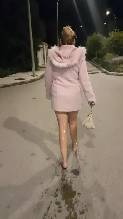 Fucked silly all night, naked under my coat, and i wanted to pee... so i did! by kittydiamond198