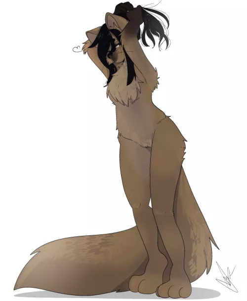 Grumpy. More art practice with my OC, been therapeutic drawing furry art again (art by me. Twitter: koshaichu) by koshaichu