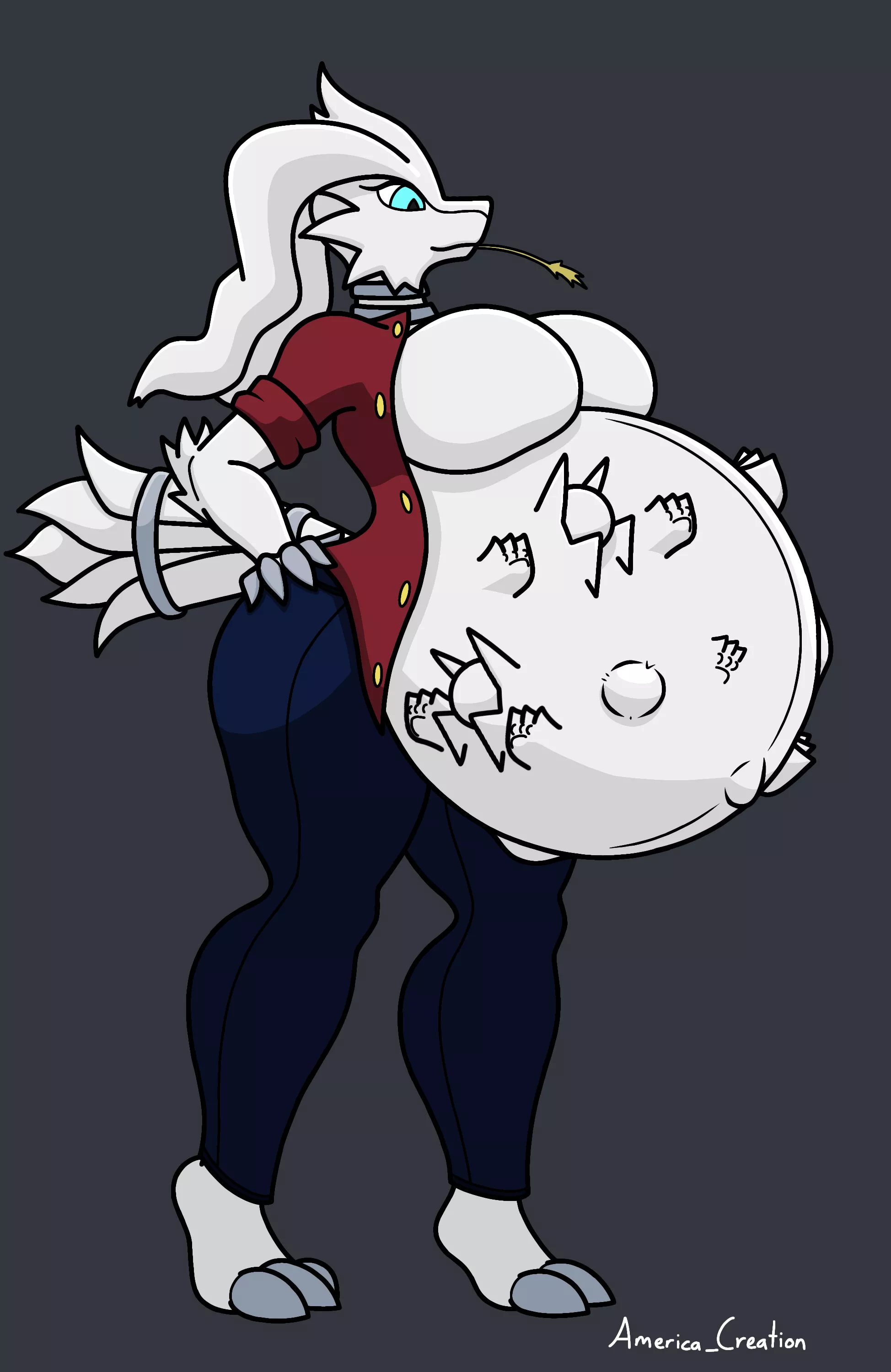 {Image} Preg Jackie (artist is America_Creation, image is safe vore) posted by America_Creation