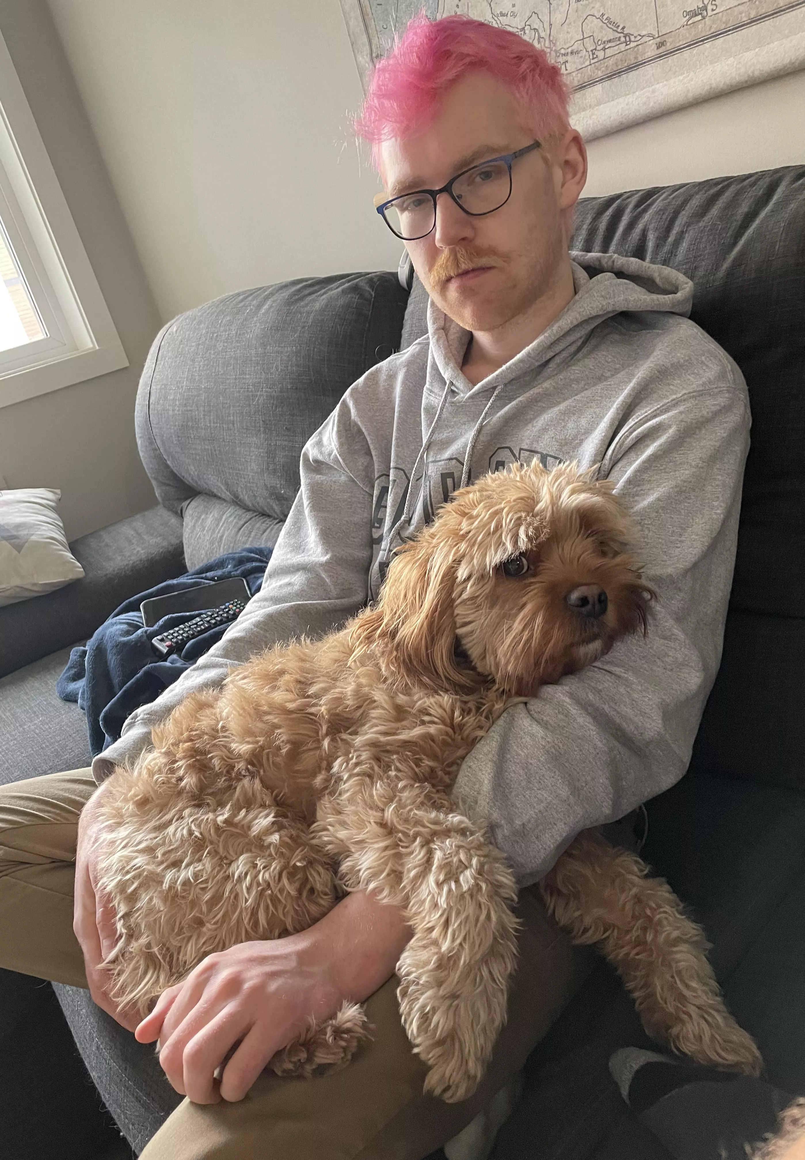 My boyfriend catching me and his dog hanging out. posted by MacSince93