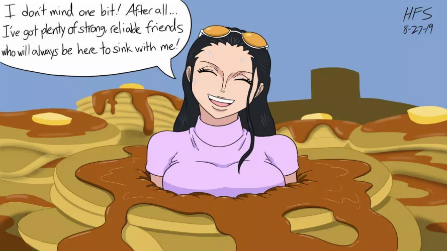 Nico Robin stuck in pancakes (by hefess) by asiangokarter