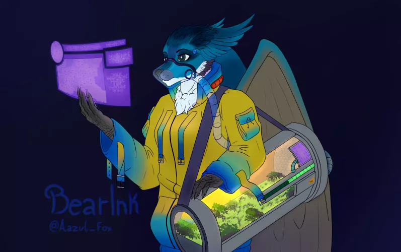 Oxygen (art by me, ych commission for Shinyfox92) by BearInkdb