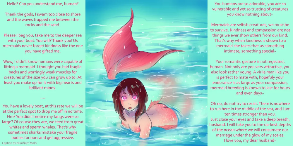 Showing Kindness to the Beauty of the Sea[Monster Girl Bestiary #1][Mermaid][Rescue][Flirting][Awkward Conversation][Learning More About Mermaids][Bad End...][Artist: Meggadoodle] by Sombraros