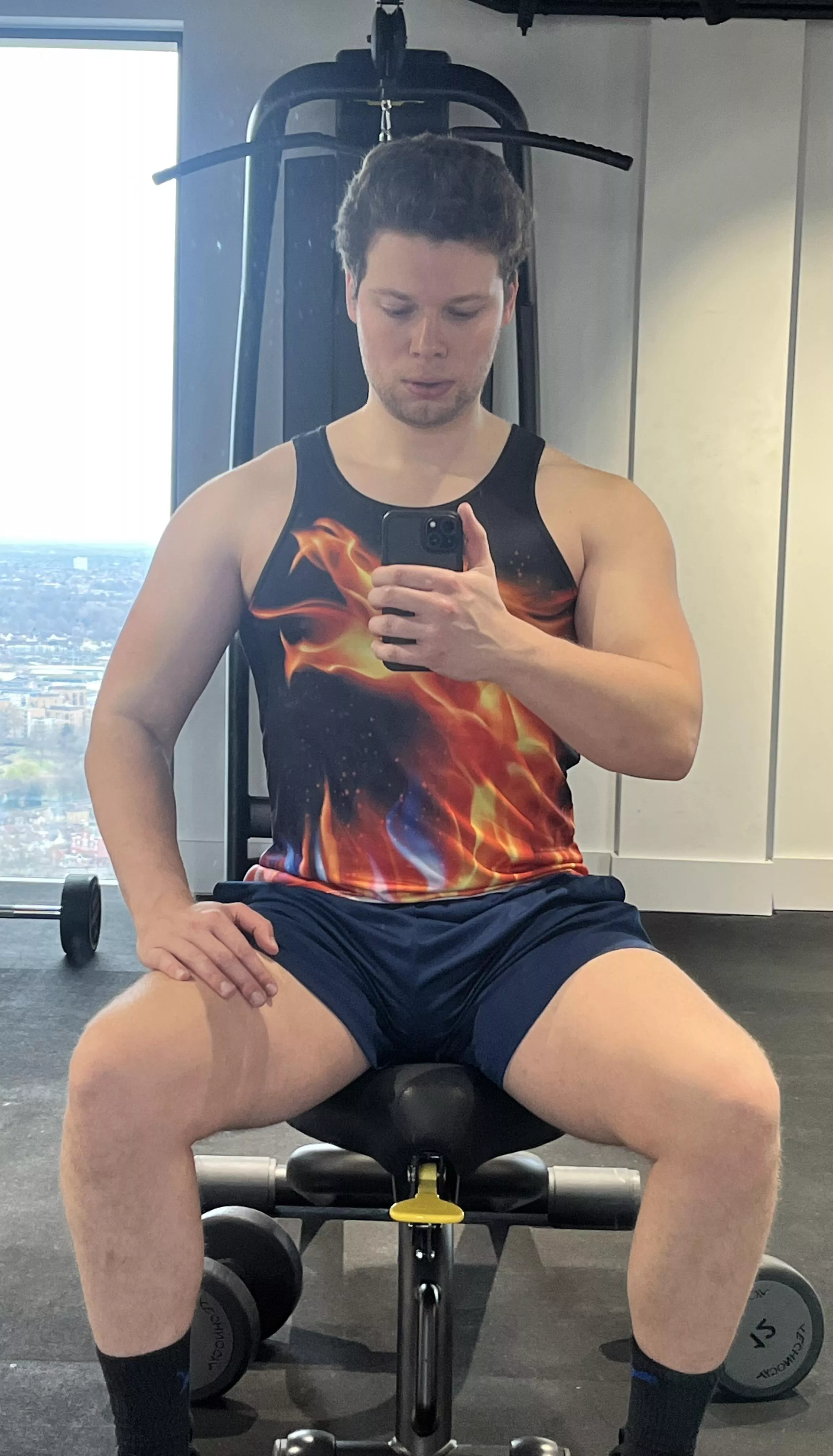 The sign said be discreet with gym selfies. So, while no one was watching…😂 posted by The_Ollicle