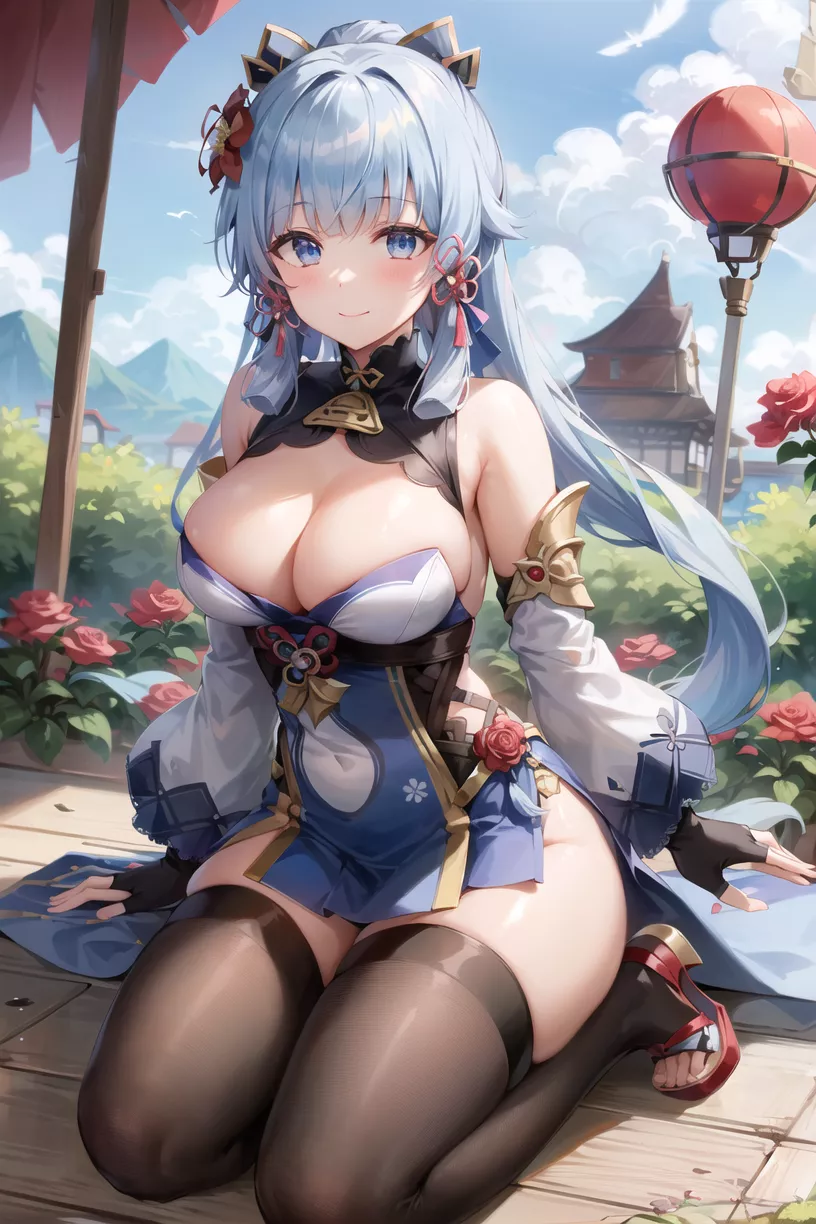 Ayaka showing her Thighs (Genshin Impact) [SetsuAiArt] posted by TomoyaAMV