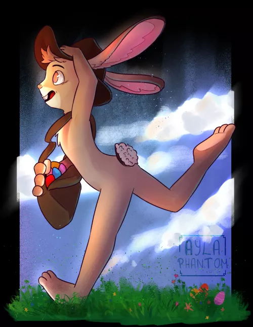 finally got gotten. i'm learning how to draw sonas now. i suppose easter bunny is appropriate for this time (art by me) by AylaPhantom