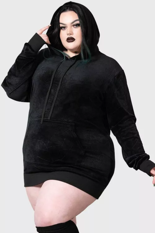 Goth BBW girl in black hoodie by Due_Reputation_3525