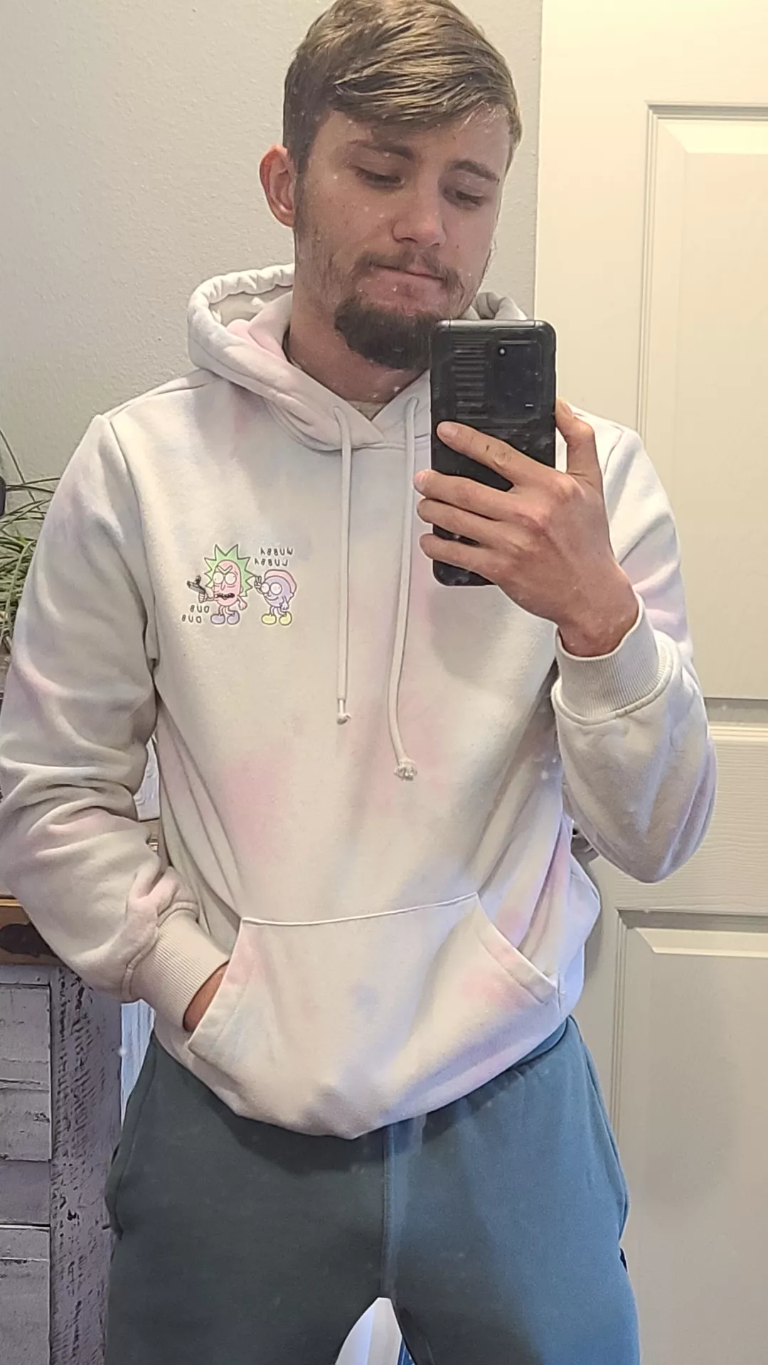 Is it still sweatpants season? (Ft. my dirty mirror, lol) posted by guacamole_gizmo