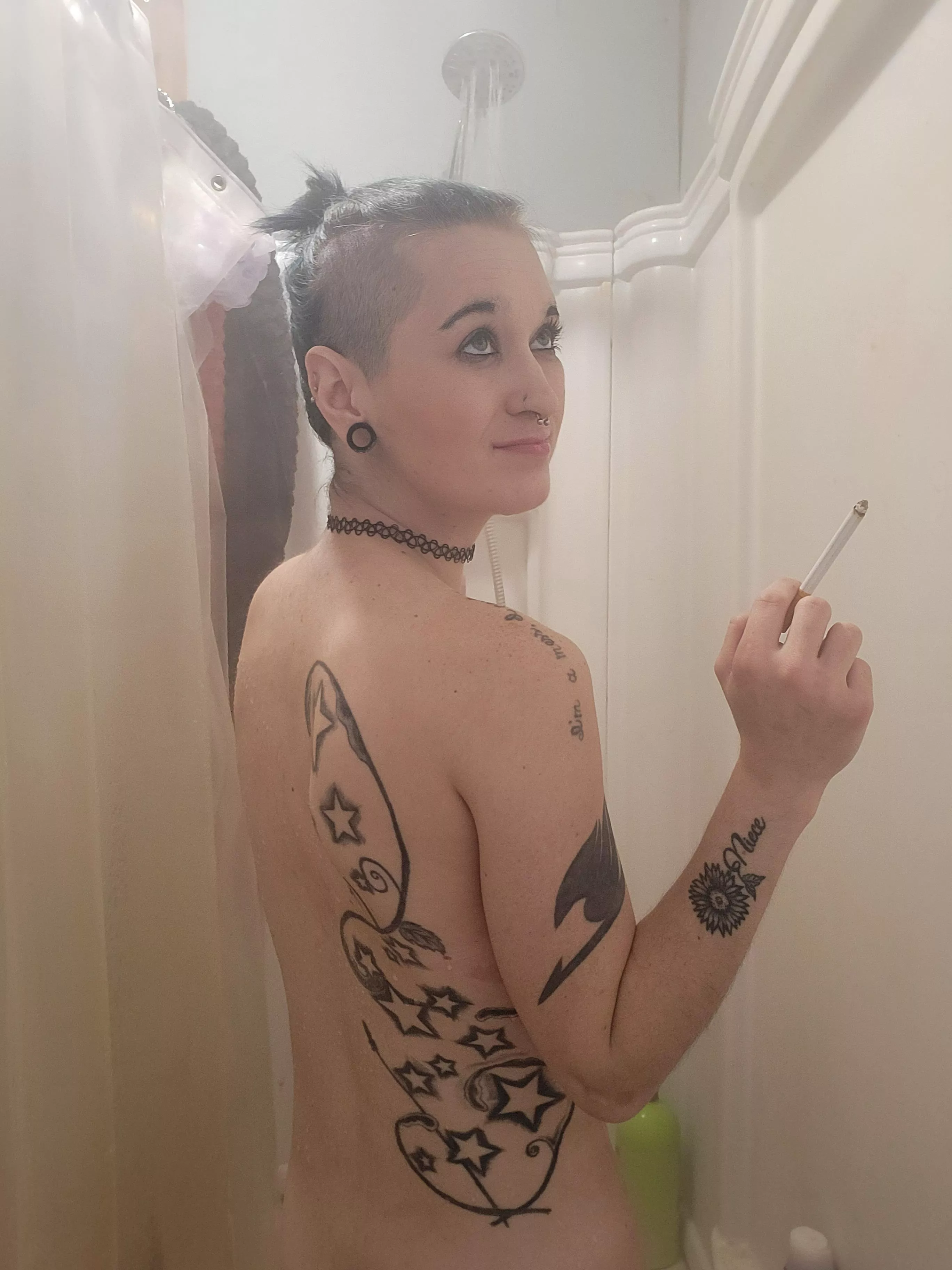 Just having a shower ciggy😋 posted by Zeemako420