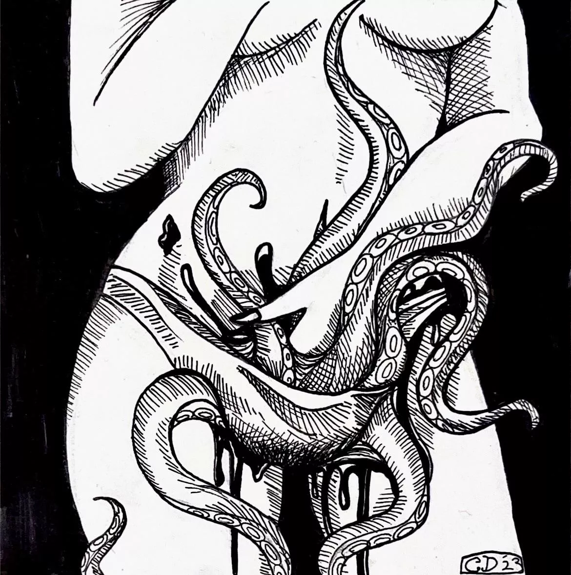 Made a little consentacle pen and ink drawing today! posted by Chr0nenburger