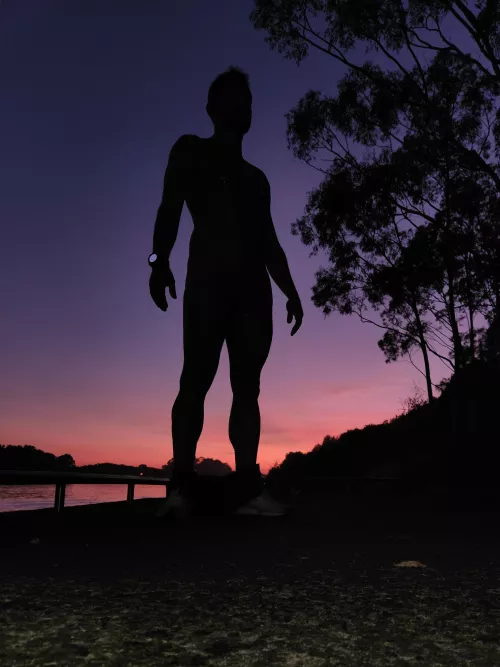 Naked by the river at dawn... [M] by publicnakedrun