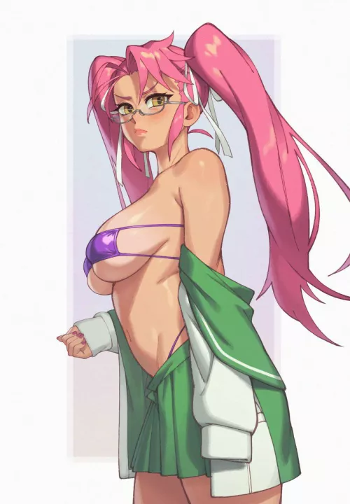 Saya Takagi showing off her new outfit (Rizdraws) [Highschool of the Dead] by LetsHave_SomeFun