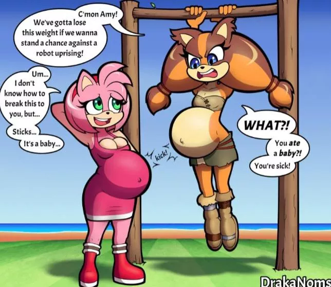 Sticks doesn't understand what pregnancy is despite Amy's best efforts. I'd impregnate that badger and explain it her myself. (By DrakaNorms from Aryion.com) posted by PenguinNinja70