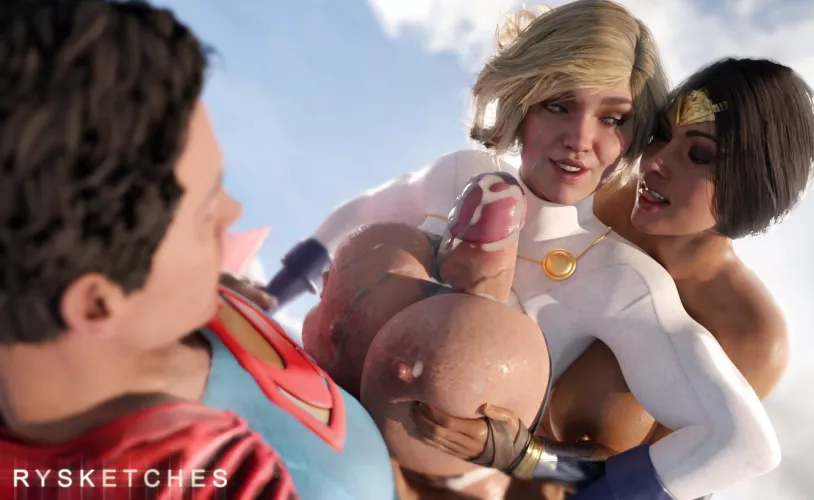 Wonder Woman Helping Power Girl With Titty Fuck (Rysketches) [DC] by xxxwUwUwxxx