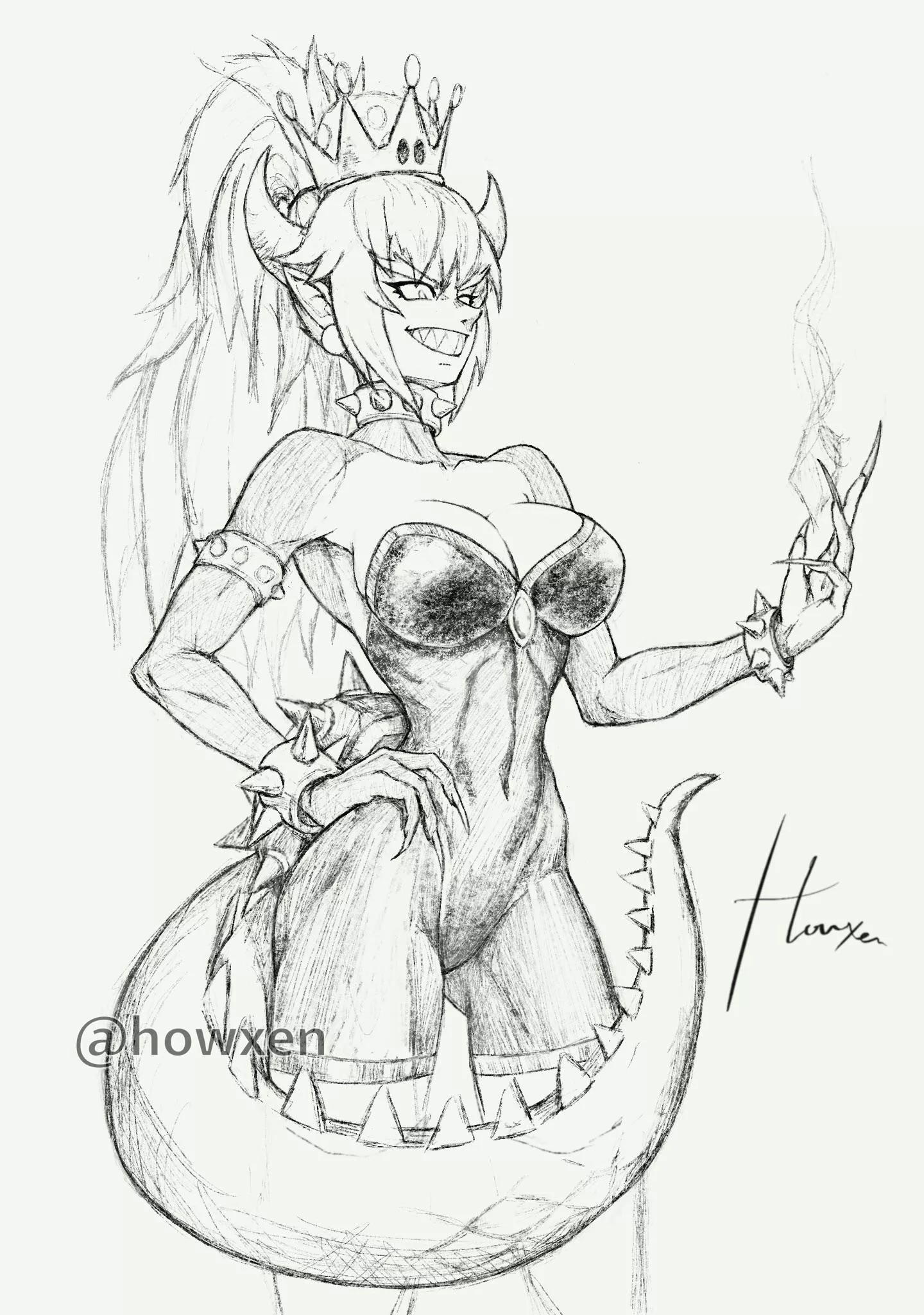 Bowsette Sketch 2 posted by Howxen